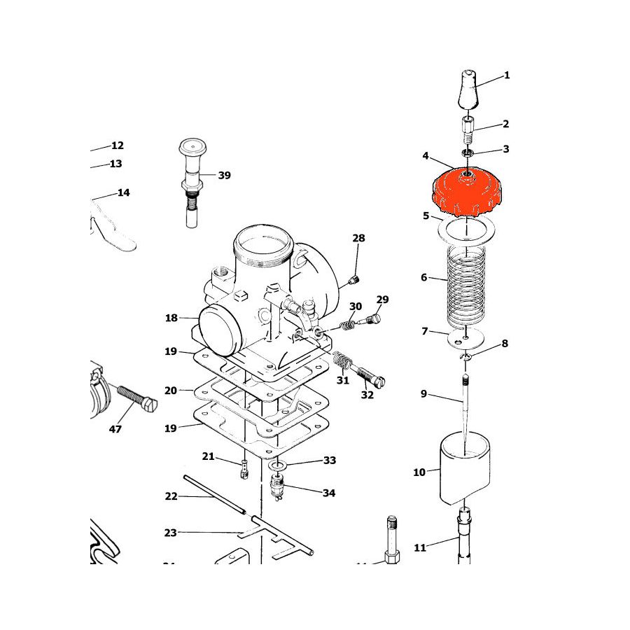 Carburateur Mikuni VM18 - Couvercle de boisseau - VM16/40