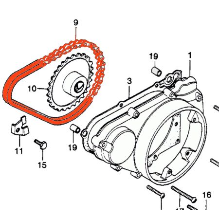 Demarreur - Chaine - CB125, 175, ... 250, 350, 360 - 54 maillons