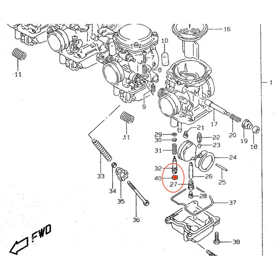Carburateur - Vis de Richesse - Bouchon (x1) - 13281-26E00 - GSF600 (95-00) - GSX750 (98-00)