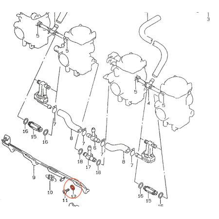 Carburateur - Rondelle de fixation - barre de starter - 13418-26E10 - GSF600 (95-99) - GSX750 (98-00)