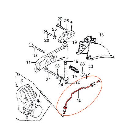 Frein - Pre-Durite de frein - Gauche - CB750 K2 - K6