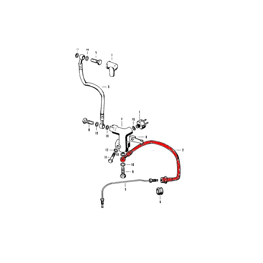Frein - Durite Avant - CB350 - CB550 - CB750 Four - Coté etrier - 300mm