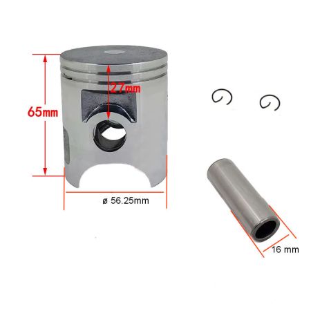 Moteur - Kit Segment + Piston - (+0.25) - ø 56.25mm - DT125 - RD125