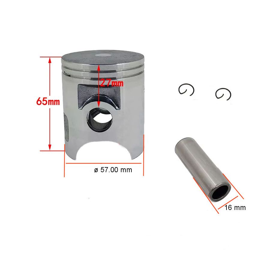 Moteur - Kit Segment + Piston - (+1.00) - ø 57.00mm - DT125 - RD125