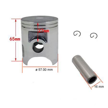 Moteur - Kit Segment + Piston - (+1.00) - ø 57.00mm - DT125 - RD125