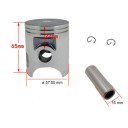 Moteur - Kit Segment + Piston - (+1.00) - ø 57.00mm - DT125 - RD125