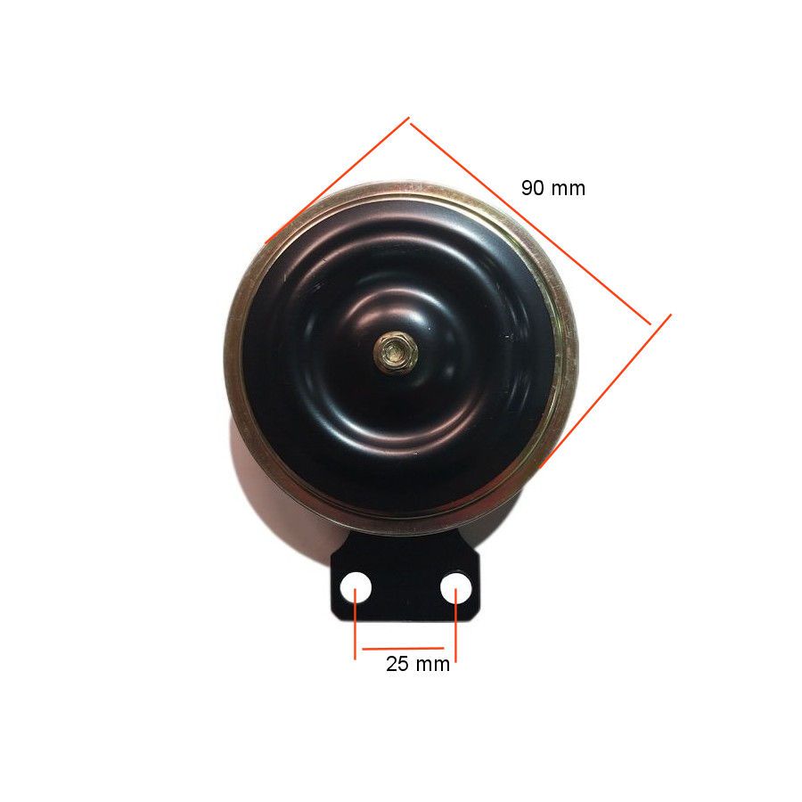 Avertisseur sonore - 6v - Klaxon - Noir/Or - ø 90mm