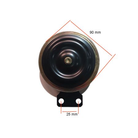 Avertisseur sonore - 6v - Klaxon - Noir/Or - ø 90mm