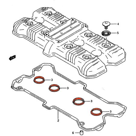 Moteur- joint de couvercle de culasse (x4) - 11178-17E00