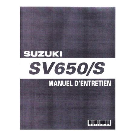 Manuel Atelier - Service Manual - Suzuki SV650 - Version PDF