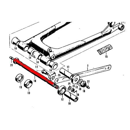 Service Moto Pieces|Bras oscillant - axe (x1) - CB250K - CB350K|bras oscillant - bequille|113,40 €