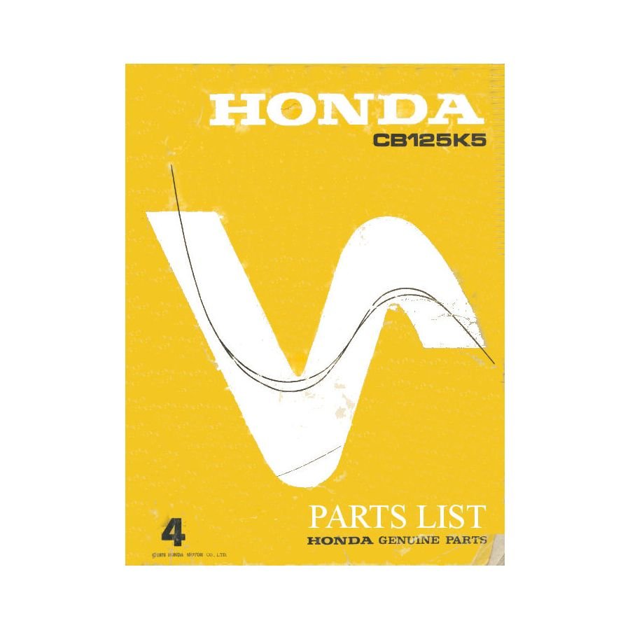 Liste de pieces - Parts List - CB125 K - Version - informatique - Format PDF