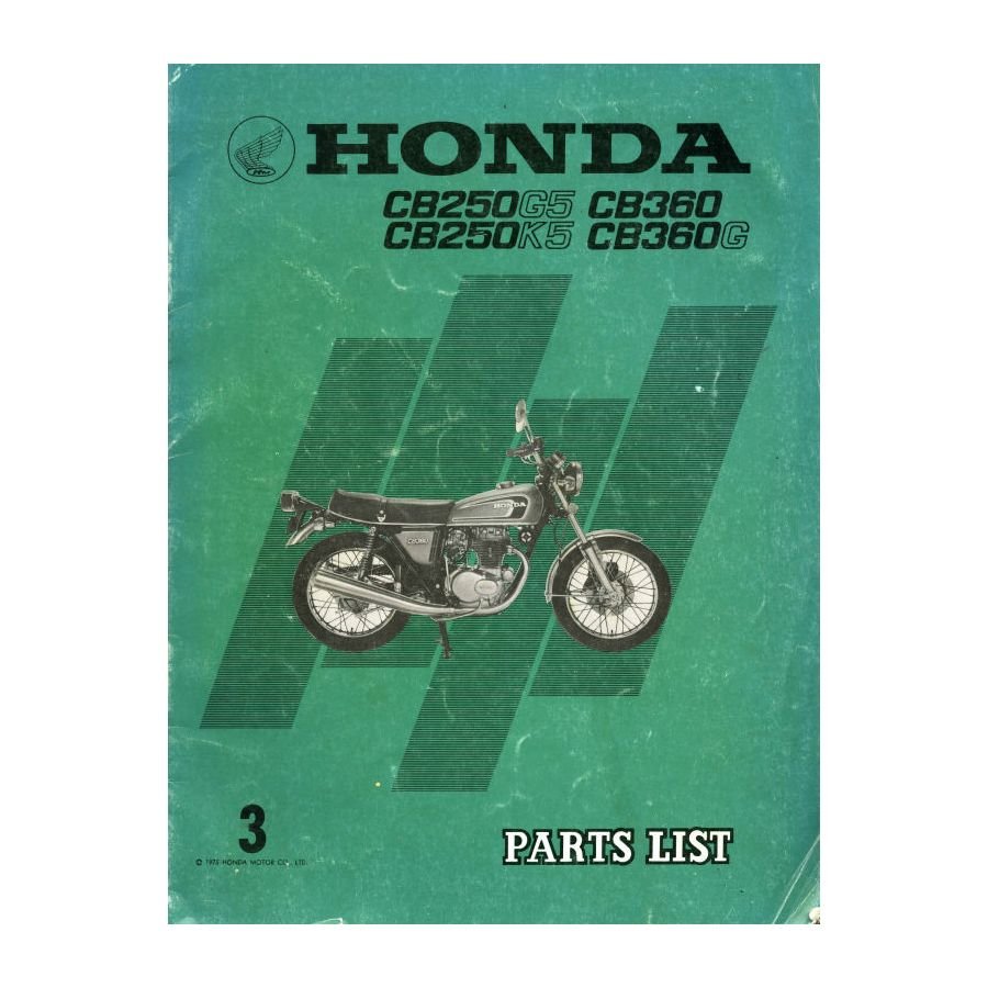 Liste de pieces - Parts List - CB250G, CB360 - Version - informatique - Format PDF