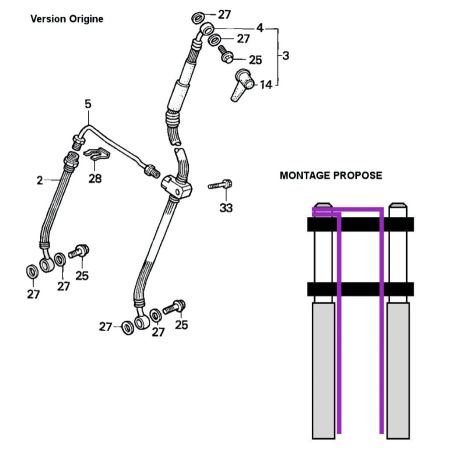 Frein - Durite aviation - Avant - VFR750 F (RC36)