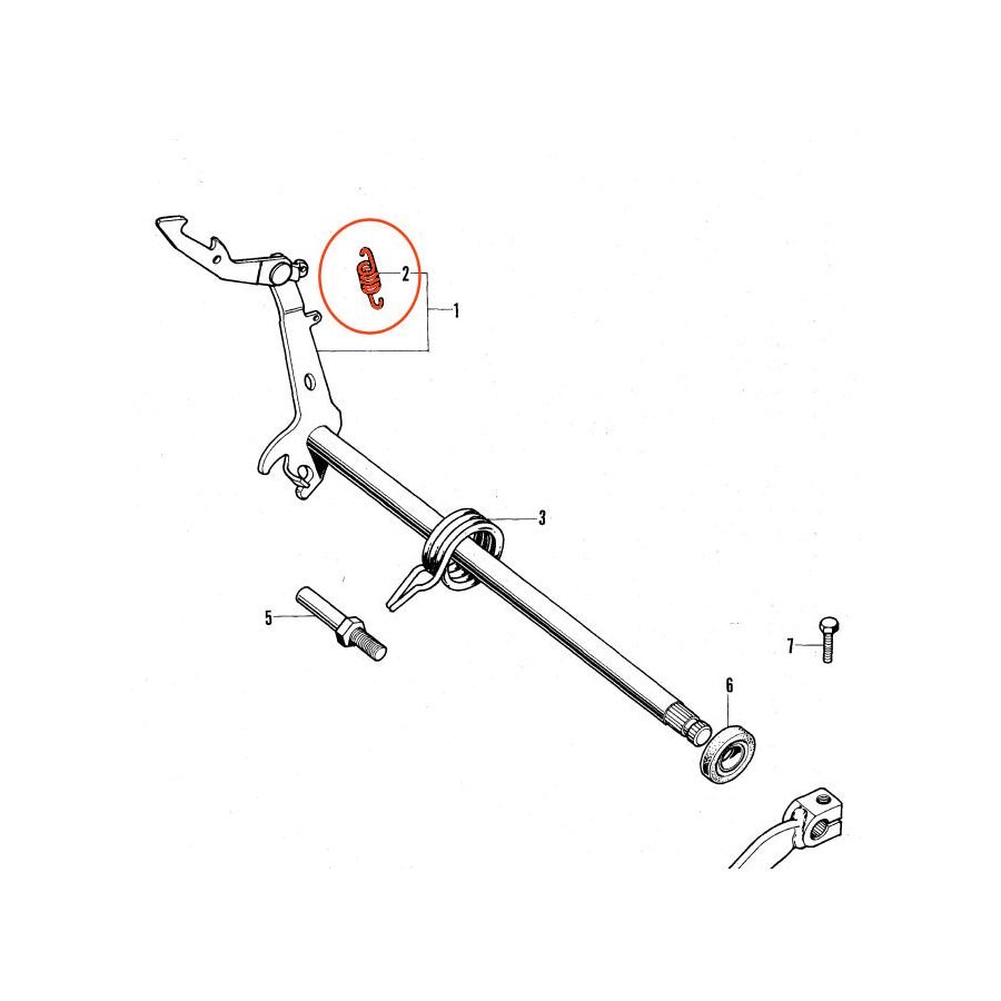 Selecteur - Ressort de rappel pour changement de vitesse - CB125k, ....CB250