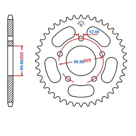 Transmission - Couronne 530 - Jante JBX - 35 dents