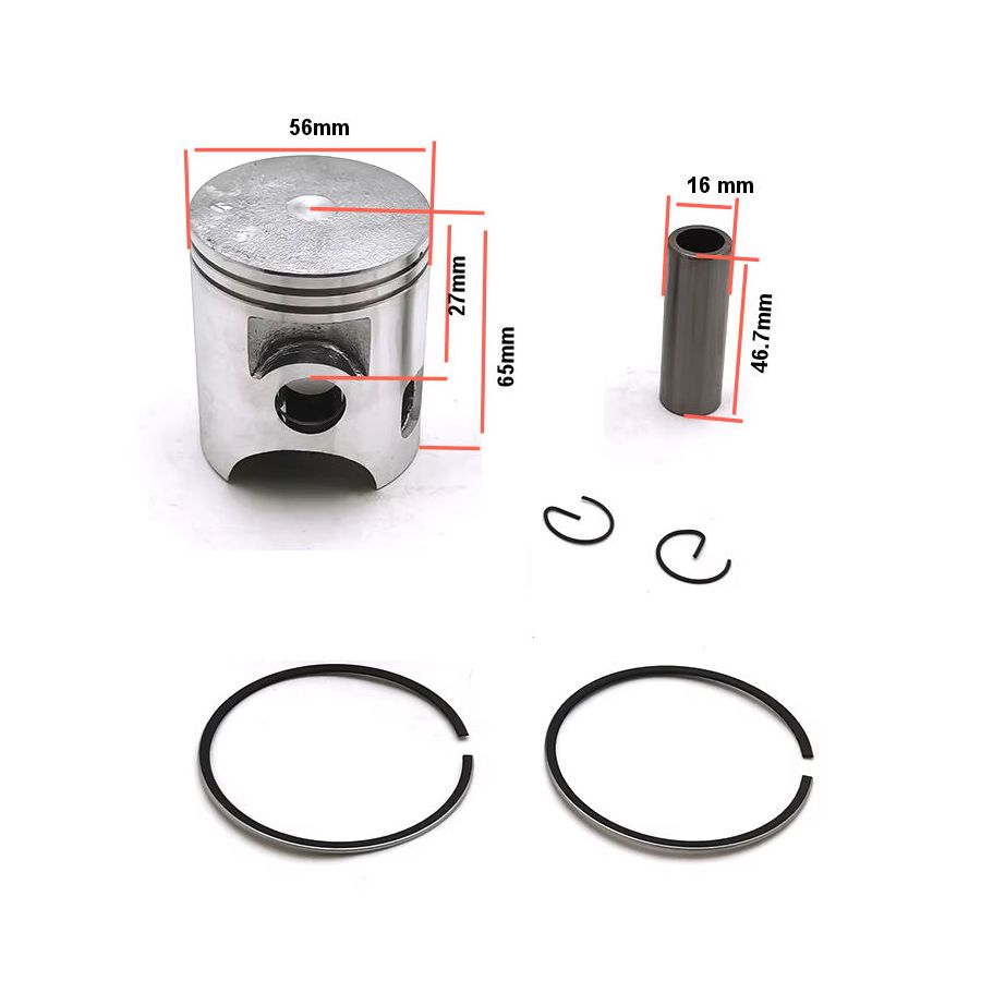 Moteur - Kit Segment + Piston - (+0.00) - ø 56.00 mm - DT125 - RD125
