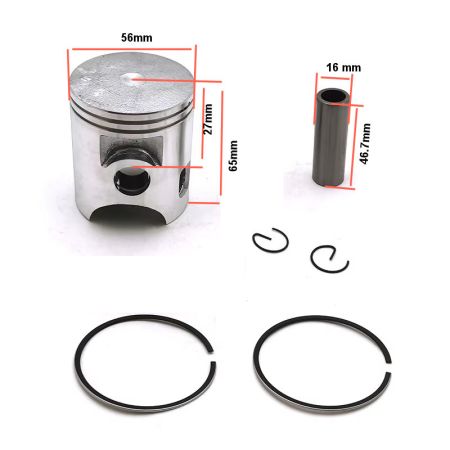 Moteur - Kit Segment + Piston - (+0.00) - ø 56.00 mm - DT125 - RD125