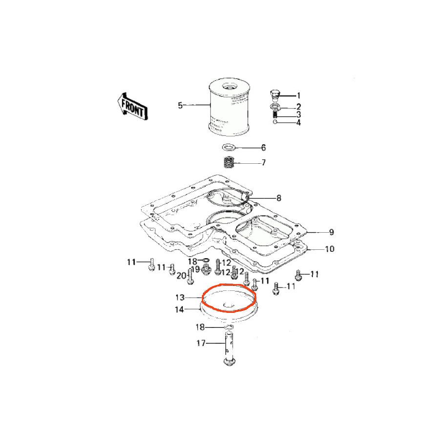 Filtre a huile - joint torique - 671B2-5105 - ø 105 -