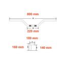 Guidon haut 140mm - ø22mm - 53100-390-620