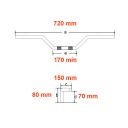 Guidon - ø 22mm - Lg 720mm - CB550, CB750, GL1000