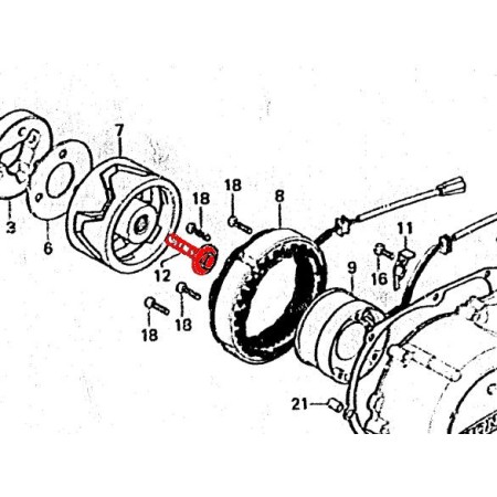 Alternateur - Vis de fixation - M12 x1.00