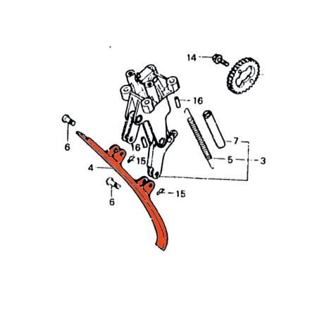 Distribution - Patin de tendeur de chaine - CBX 650, CBX750 - CB750 F2 seven Fifty