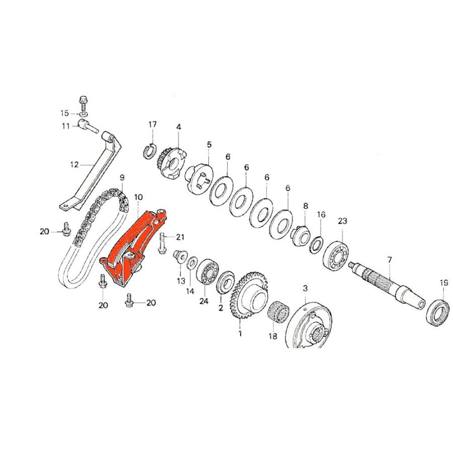 Moteur - Tendeur de Chaine Primaire - CBX750 - CB750 F2 seven Fifty - 28170-MJ0-000