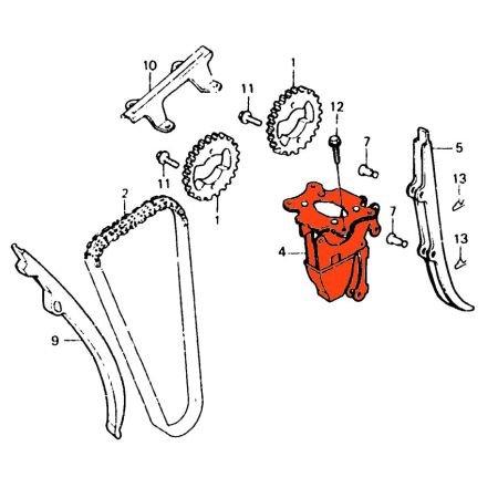 Distribution - Tendeur de Chaine - CBX750 - CB750 F2 seven Fifty