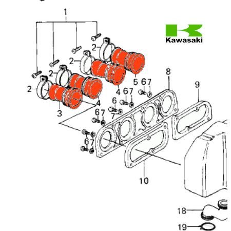 Filtre a Air, Manchon de liaison, Carburateur - Origine - 14073-1022, 14073-1023, 14073-1024 - KZ900, Z1 900, KZ1000 a