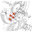 Transmission - Couronne, Silent bloc de roue, amortisseur de couple (x1) - 41241-286-000 - CB250, 350, 360 ...