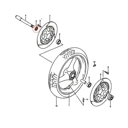 Roue Avant - Entretoise de moyeu coté droite - 54740-17C00