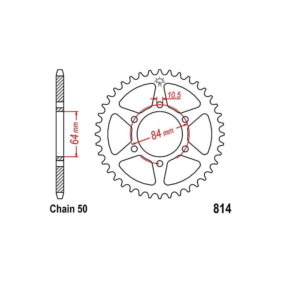 Transmission - Couronne - JTR814 - 33 dents - Chaine 530