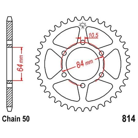Transmission - Couronne - JTR814 - 40 dents - Chaine 530