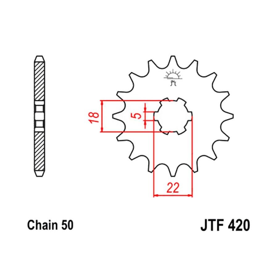 Transmission - Pignon - 530 - JTF 420 - 15 dents -
