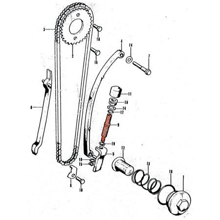 Distribution - Vis de tension de tendeur - CB125 S/S1 - CB-CL-SL-XL100