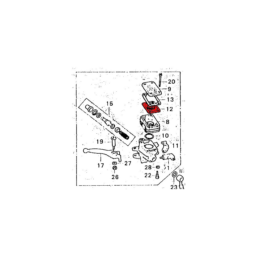 Service Moto Pieces|Frein - Maitre cylindre - Complet NOIR - ø 15.80 mm - 1 ou 2 Etriers - bocal rectangulaire|Maitre cylindre Avant|74,90 €