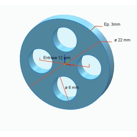 Robinet de reservoir - Kit de reparation : joint ø22.00 mm - 4 trou ø 6mm