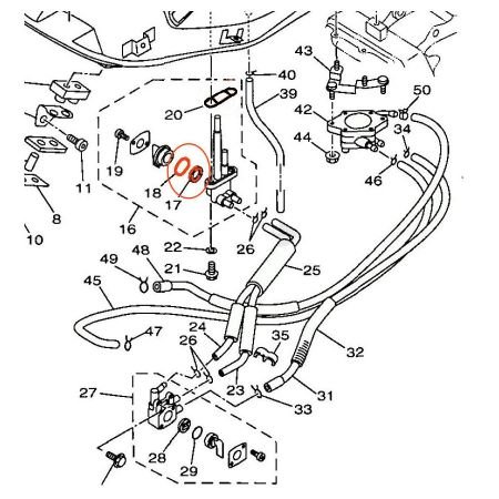 Robinet essence - Fixe au cadre - Kit de joint - TDM850