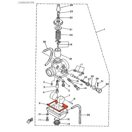 Carburateur VM / TM24 - Joint de Cuve - (VM20/492) - DT80/125 - RD250/350 - 304-14184-00