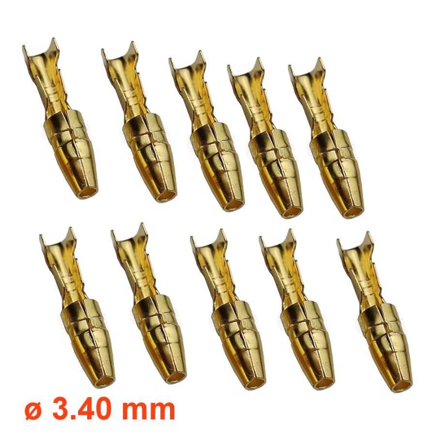 Cosse ronde ø3.40mm - Male a sertir - (x10)