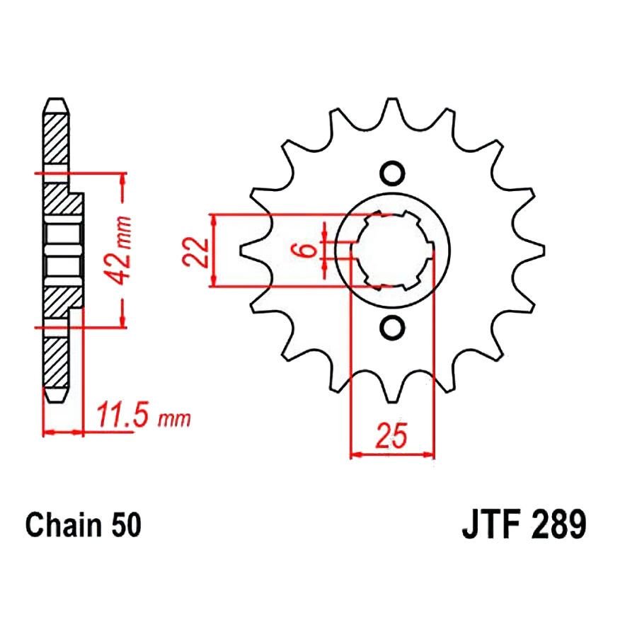 Transmission - Pignon sortie boite - JTF 289 - 530/16 dents