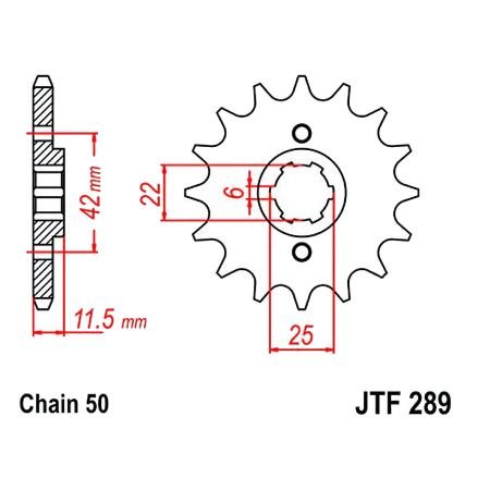 Transmission - Pignon sortie boite - JTF 289 - 530/16 dents