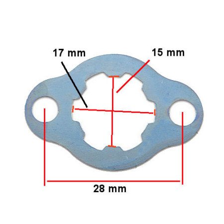 Transmission - Rondelle fixation, plaque de verrouillage, Pignon sortie boite - 28mm