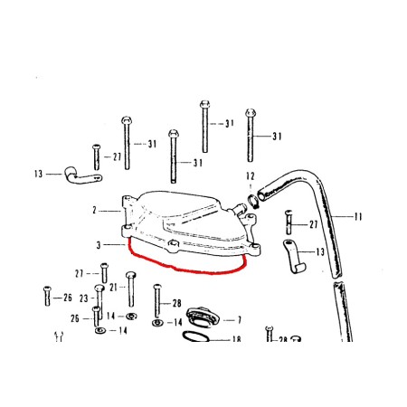 Moteur - Joint - carter de reniflard - CB500K / CB550K - CB550F