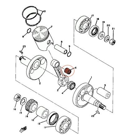Moteur - Roulement - Cage a aiguille de bielle/piston 933-10112-68 - GT80