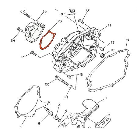 Moteur - Pompe a huile - joint de carter - 3RM-15456-00 - DT125, TDR125, TZR125