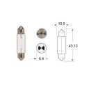 Ampoule - Navette - 12v / 10w - ø11x43mm - (veilleuse/position)