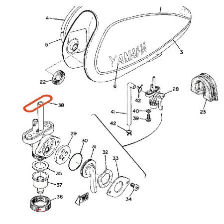 Robinet - essence - Joint de reservoir - 214-24512-00