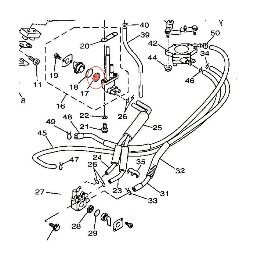 Robinet essence - joint de robinet - 4DN-24523-000 - TDM850(4TX) - YBR125